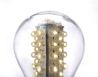 未來光源：燈泡中的發光二極管（LED），它們是通電後能發光的半導體。新型塑料將在未來照明發揮重要作用